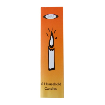 Household Candles 6Inch White 6pc Household Candles 6Inch White 6pc